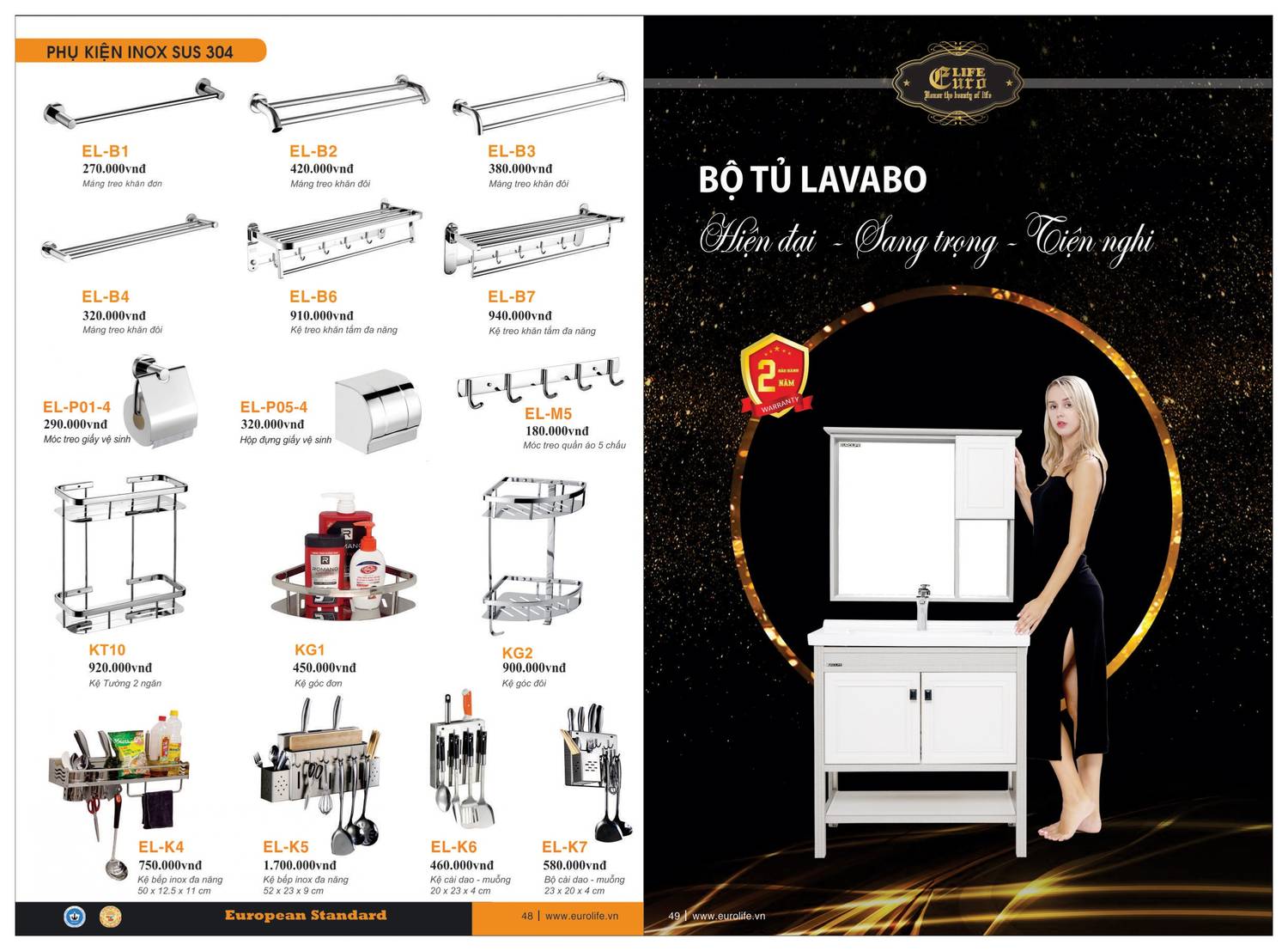 Thiết bị vệ sinh EUROLIFE Catalogue và Bảng giá mới nhất /Page 25
